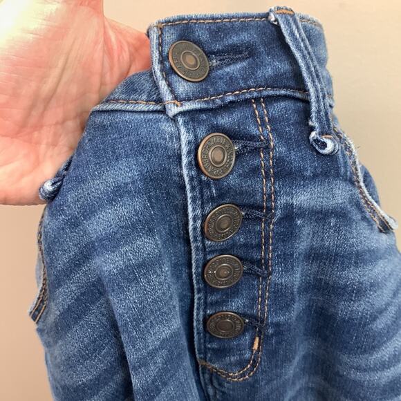 Abercrombie & Fitch Curve Love High Rise Super Skinny Ankle Distressed Jeans - Picture 3 of 4